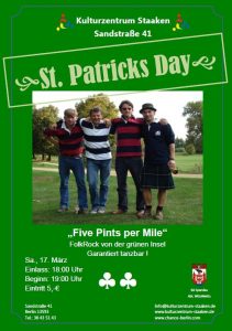 St. Patrick’s Day mit „five pints per mile“ in Staaken